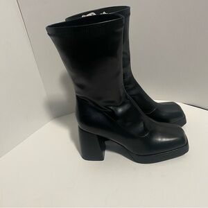 Platform Ankle Boots Black - Women's Size 42 or US size 9